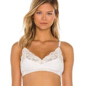 NWT $76 HAH SET OF 2 Ladies Lounge Bralettes Blanc Cream Romantic Coquette XS